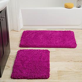 Lavish Home Memory Foam Shag 2-piece Bath Mat Set