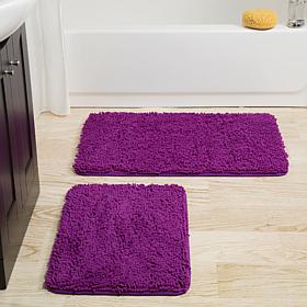 Lavish Home Memory Foam Shag 2-piece Bath Mat Set