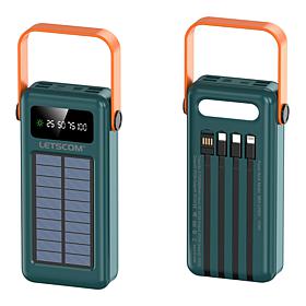 Letscom 30kmAh Solar Power Bank 2-pack with Integrated Cables & Handle