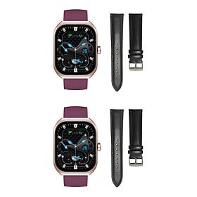 LetsFit E46 Smart Watch with Band and Charger Set of 2 - Rose Gold