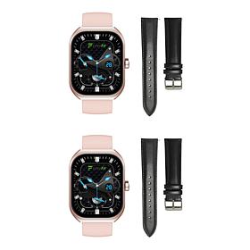 LetsFit E46 Smart Watch with Band and Charger Set of 2 - Rose Gold
