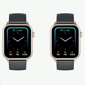 Letsfit Set of 2 E52 Rose Goldtone Bezel Smart Watch