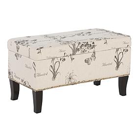 Linon Home Rosie Linen Ottoman