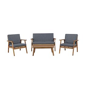 Linon Jiles Outdoor 4-piece Chat Set with Seat Cushions