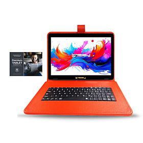 LINSAY 10.1"Octa Core 256GB Tablet with Black Keyboard and App Packt