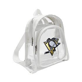 Little Earth NHL Pittsburgh Penguins 3D Logo Clear Mini Backpack