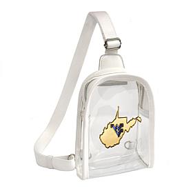 Littlearth NCAA West Virginia Mountaineers 3D Logo Clear Mini Sling