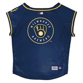 Littlearth Official MLB Big Pet Stretch Jersey - Milwaukee Brewers 