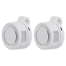 Living Glow 2pk Rechargeable Mini Clip Fans w/Charging Block 