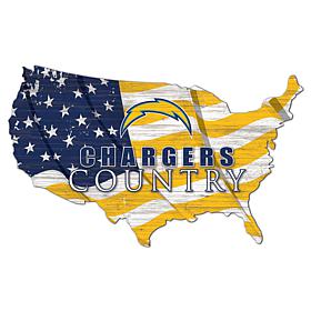 Los Angeles Chargers USA Shape Flag Cutout 