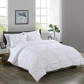 Lotus Home Cottonpure 100% Cotton Pintuck Duvet Cover Mini Set - King