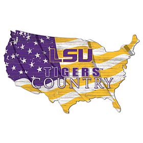 Louisiana State University USA Shape Flag Cutout