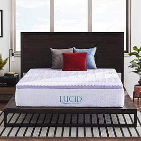 LUCID Comfort Collection 2" Zoned Lavender Memory Foam Topper - King
