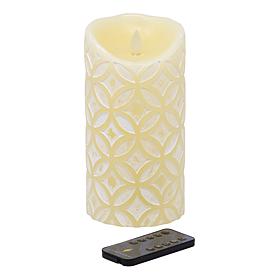 Luminara 7-inch Medallion Embossed Flameless Candle
