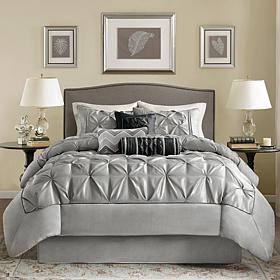 Madison Park Gray Laurel Comforter Set - Queen