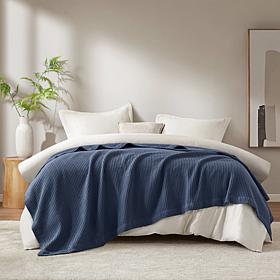 Madison Park Waffle Weave Blanket 108"W x 90"L