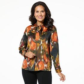 Mark & James by Badgley Mischka Hazel Printed Top with Bow Tie