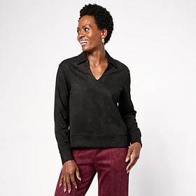 Mark & James by Badgley Mischka Lara Boxy Johnny Collar Crop Top