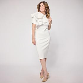 Mark & James by Badgley Mischka Side Ruching Short-Sleeve Midi Dress