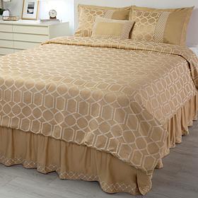 Marla Wynne 5-Piece Almond Jacquard Bedding Set - Full