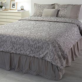 Marla Wynne 5-Piece Stormy Gray Jacquard Bedding Set - King