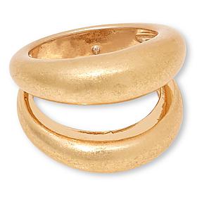 Marla Wynne Brushed Brass Domed Ring