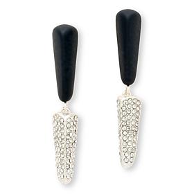 Marla Wynne Occasions Connections Crystal and Black Triangle Earrings