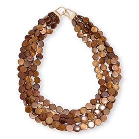 MarlaWynne 23" Simulated Shell Multi-Row Necklace