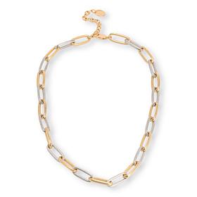 MarlaWynne 26" 2-Tone Textured Oval Link Necklace