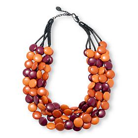 MarlaWynne 28-1/2" Resin Bead Multi-Strand Necklace