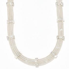MarlaWynne Crystal-Accented Multi-Layered Wheat Chain Necklace
