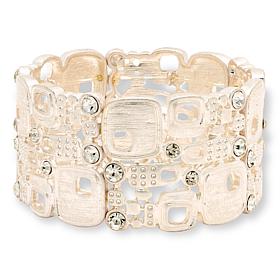 MarlaWynne Heritage Bezel Crystal Wide Stretch Bracelet