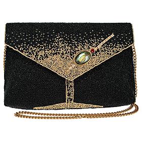 Mary Frances Olive You Beaded Crossbody
