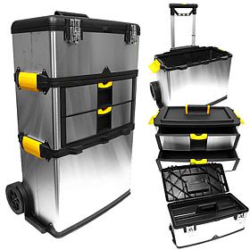 Massive and Mobile 3-part Stainless-Steel Tool Box