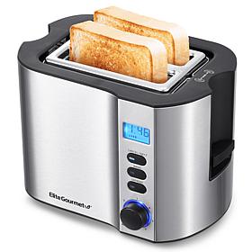 Maxi-Matic Elite Gourmet Stainless Steel 2-Slice LED Toaster + Bagels 