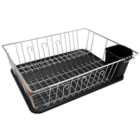 MegaChef 16 Inch Chrome Plated and Plastic Counter Top Drying Dish ...