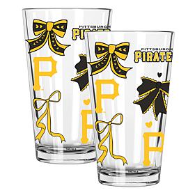 Memory Company 2-pack MLB 16oz Bow Pint Glasses, Pittsburgh Pirates
