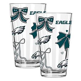 Memory Company 2pk 16oz Bow Pint Glass Eagles