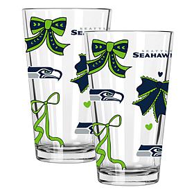 Memory Company 2pk 16oz Bow Pint Glass Seahawks