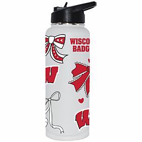 Memory Company 34oz Bow White Quencher Wisconsin