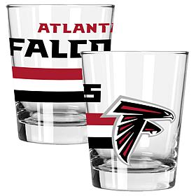 Memory Company Big Stripes Atlanta Falcons 2pk 15oz Double Old Fashion