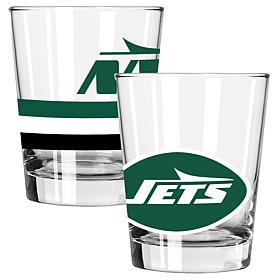 Memory Company Big Stripes New York Jets 2pk 15oz Double Old Fashion