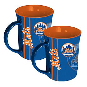 Memory Company MLB Mets 15oz Reflective Logo Mug 2-Pack