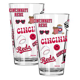 Memory Company MLB Reds 16-oz Stainless Steel Pint Glasses 2-Pack