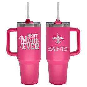 Memory Company NFL  40oz Best Mom Ever Pink Tumbler Saints