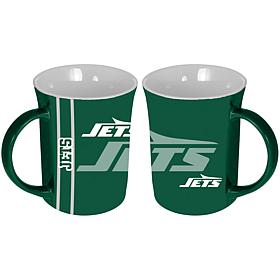Memory Company NFL Jets 15oz Reflective Logo Ceramic Mug 2-Pack