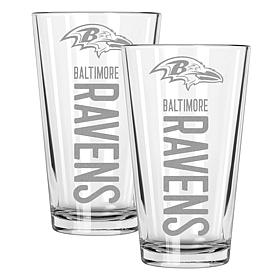 Memory Company Pinnacle Baltimore Ravens 16oz Pint Glass 2-pack