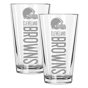 Memory Company Pinnacle Cleveland Browns 16oz Pint Glass 2-pack