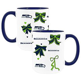 Memory Company Seahawks 2pk 15oz Bow Coffee Mug