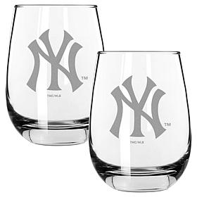 Memory Company Yankees 2PK 15oz Wine Glass